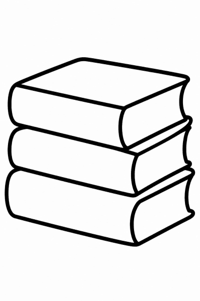 Розмальовка з трьома книжками, складеними одна на одну