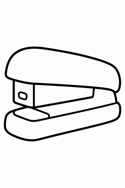 Розмальовка з простим канцелярським степлером із чіткими контурами