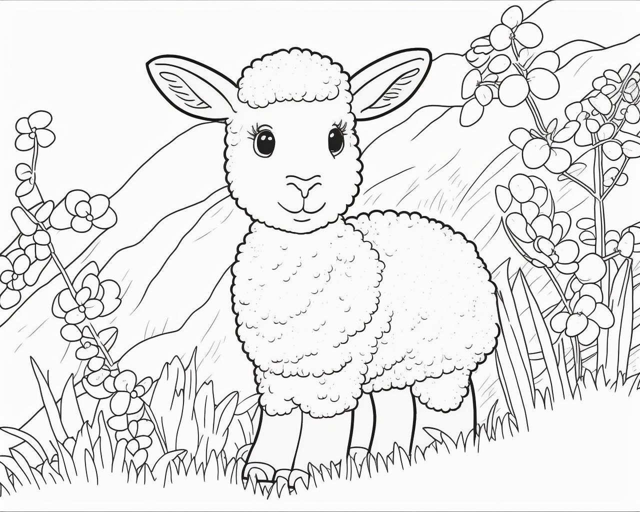 Ягнятко на трав’янистому схилі
