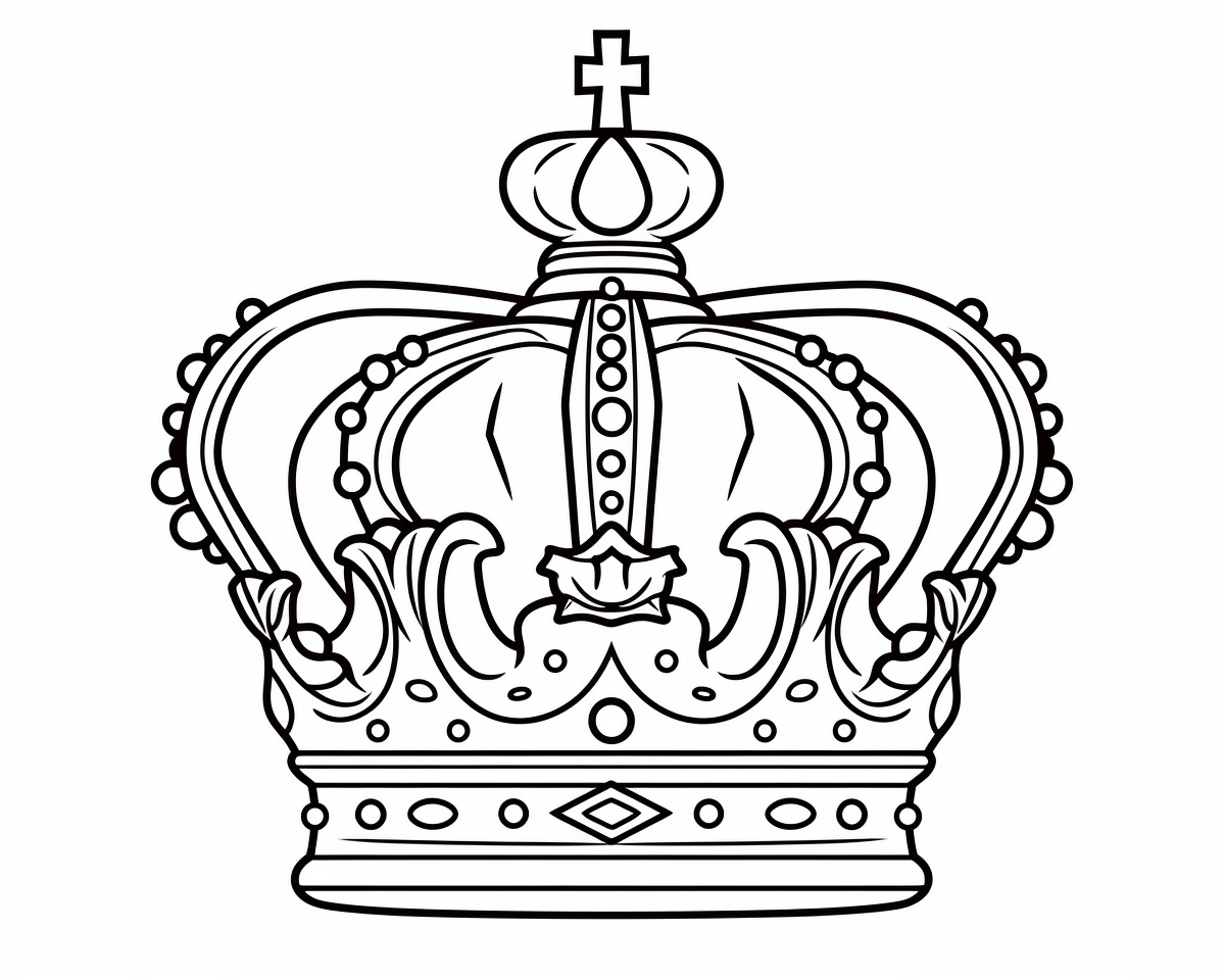 Корона з хрестиком і перлами на дугах