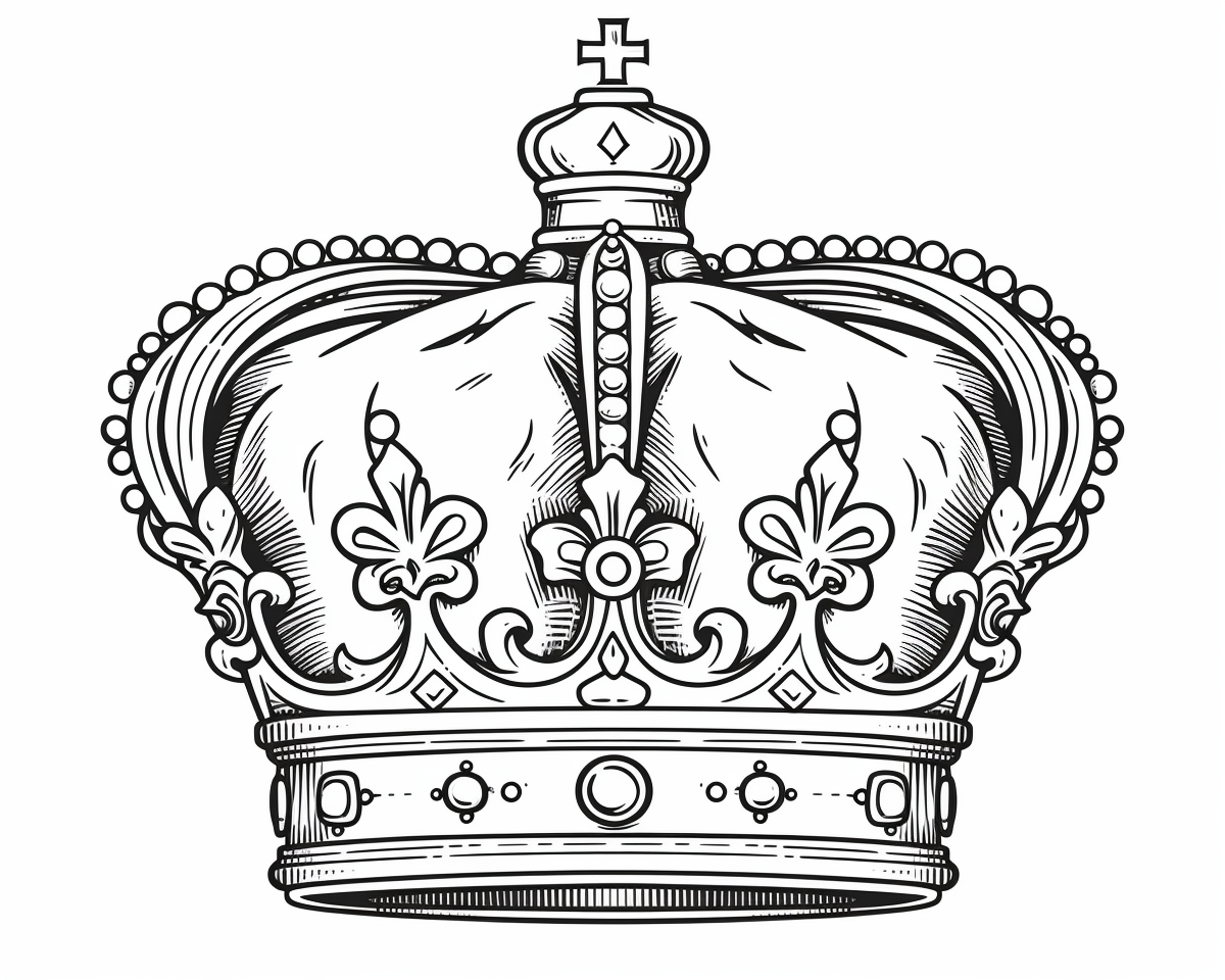Корона з ліліями та шапочкою в складках