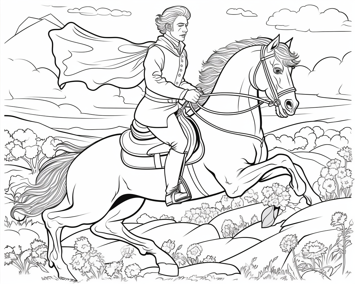 Вершник у плащі скаче лукою