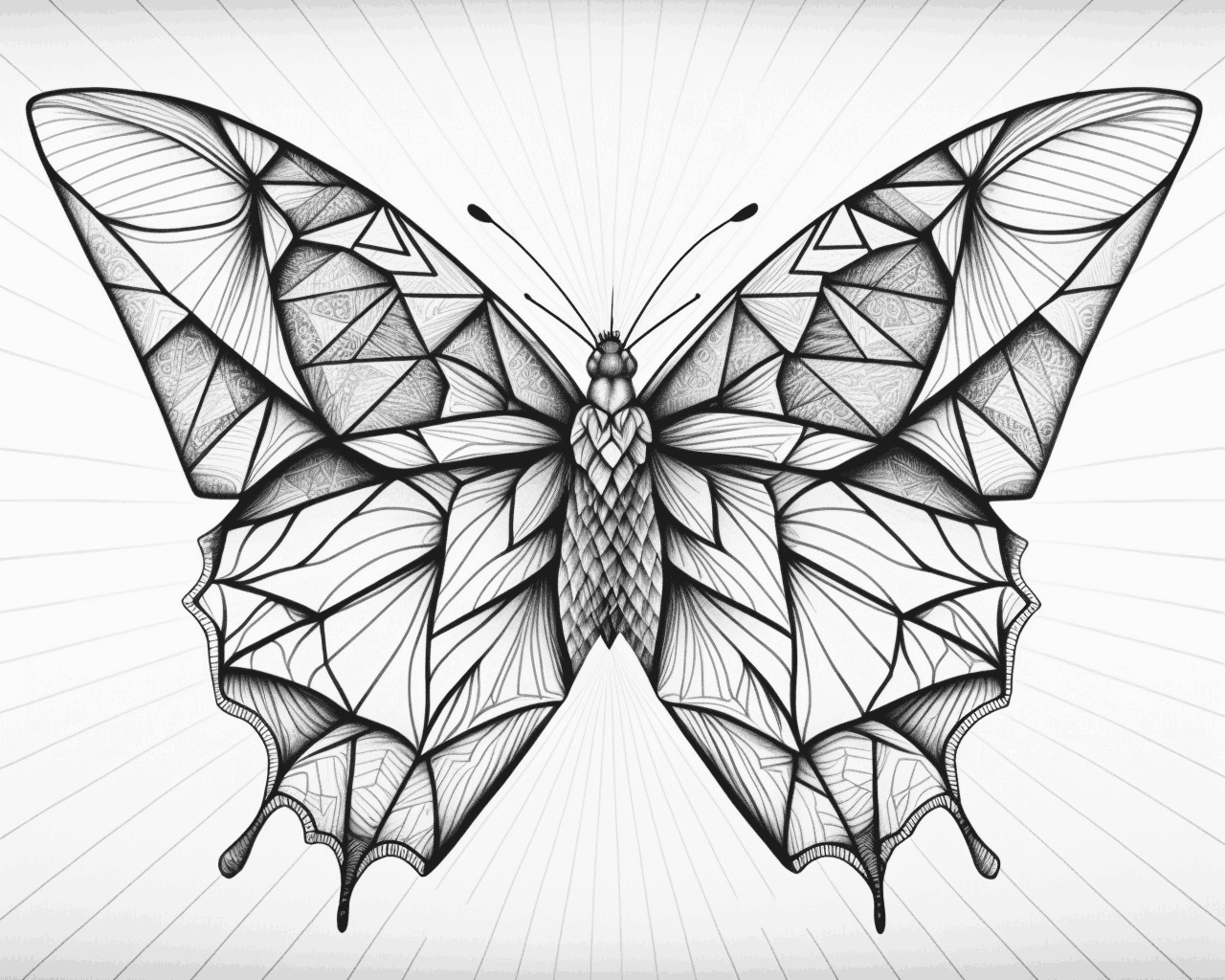 Метелик із крилами з геометричних фігур